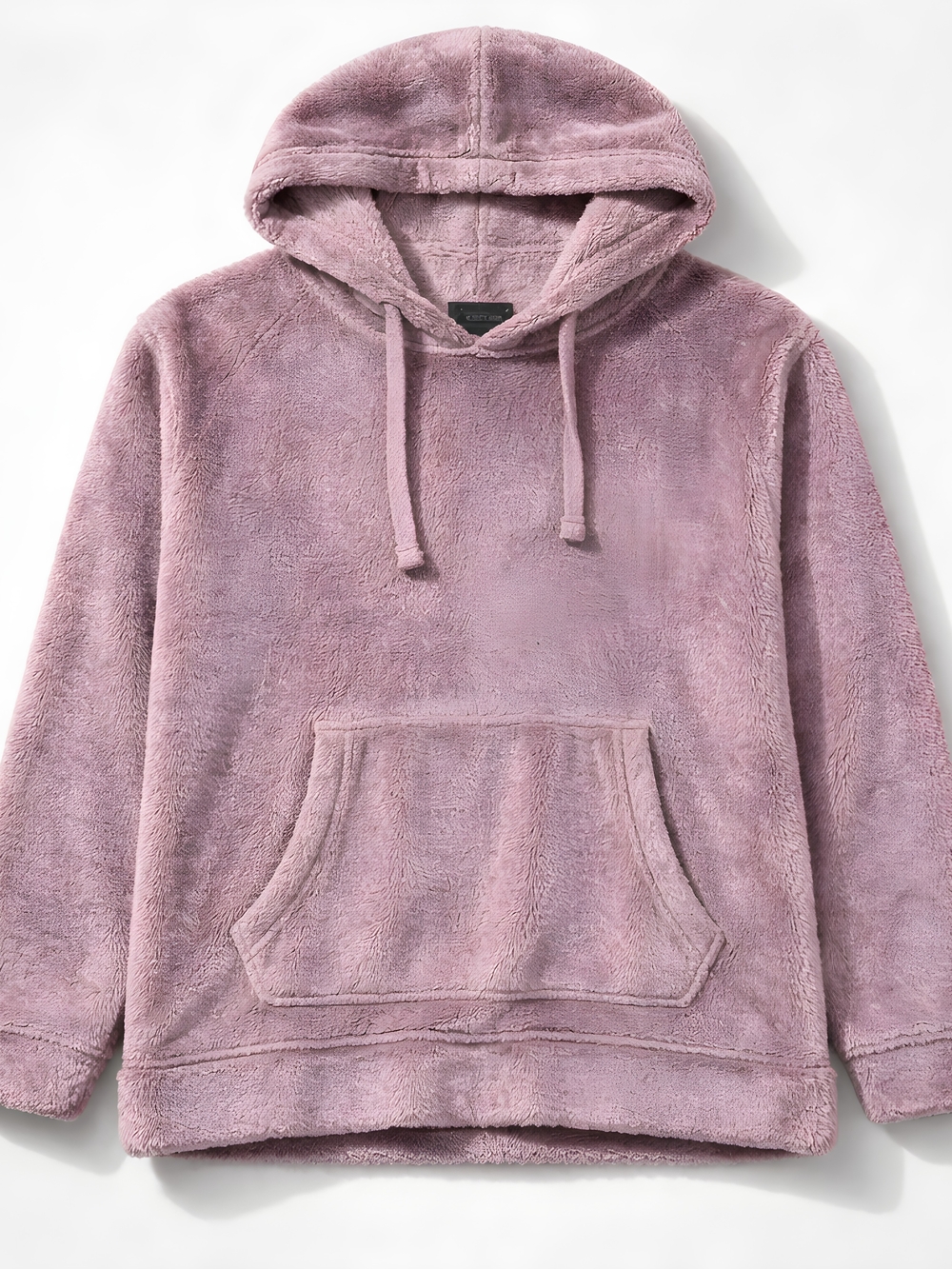 Plush Hooded Pullover Sweatshirt - Dusty Mauve